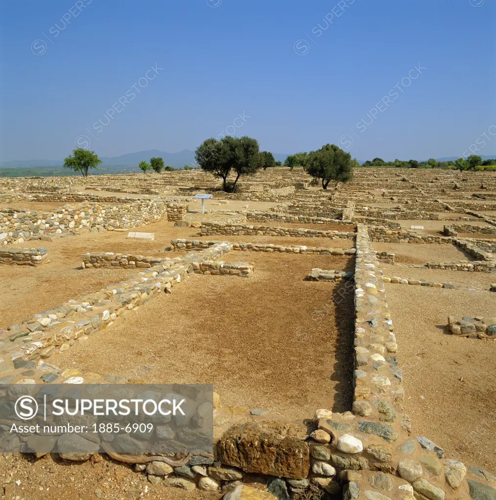 Greece, Halkidiki , Olynthos, Ruins of Ancient City