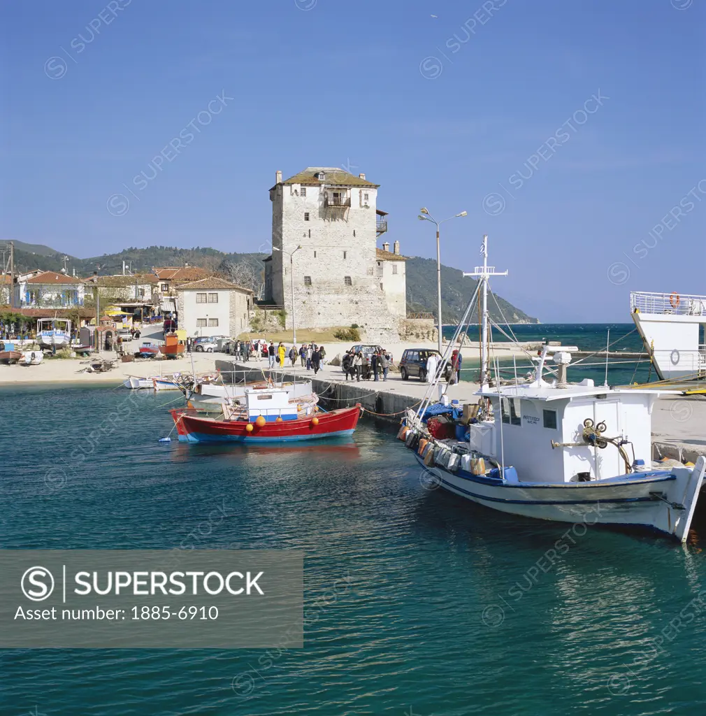 Greece, Halkidiki, Athos - Ouranoupoli, View of Harbour