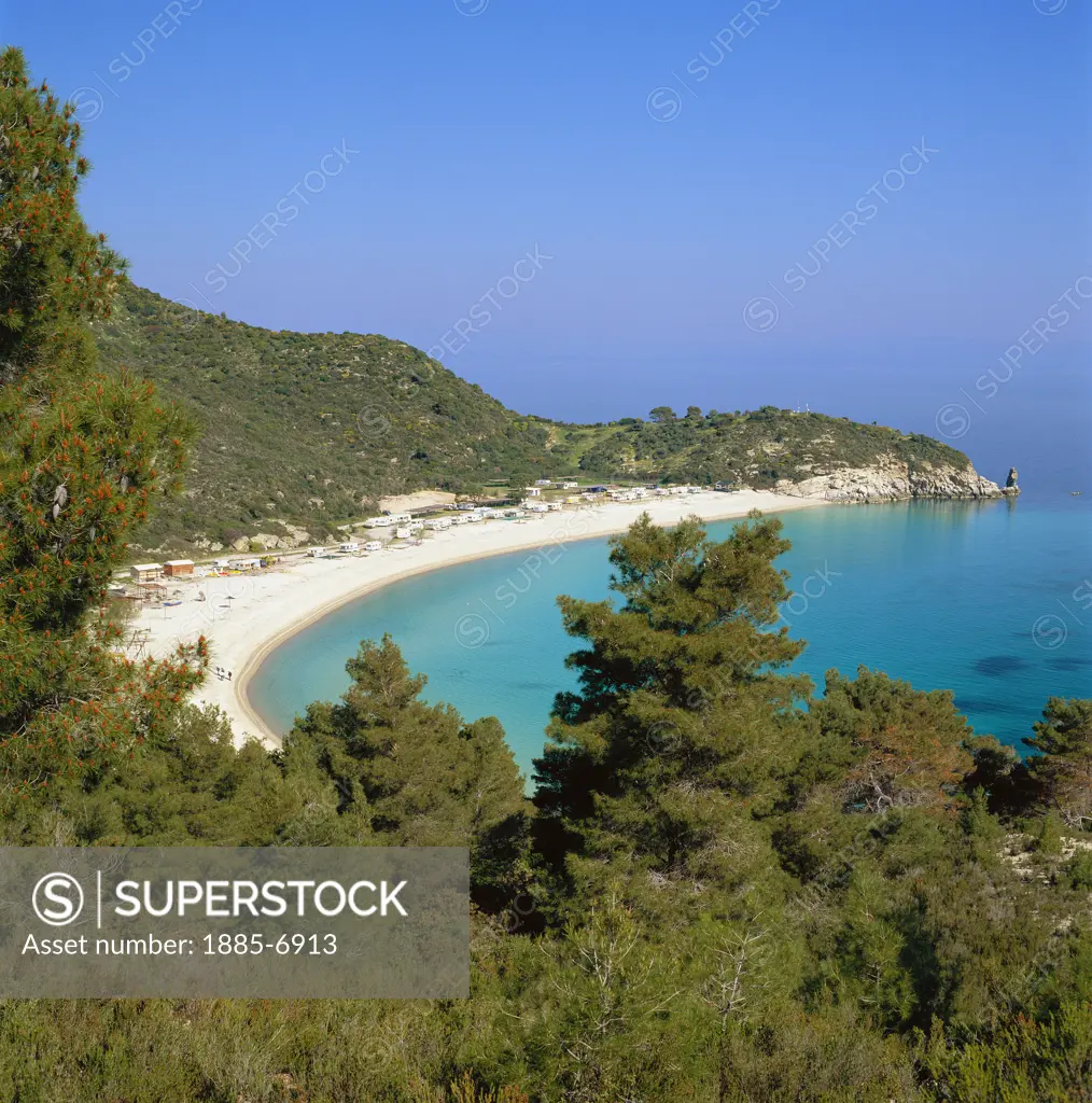 Greece, Halkidiki, Sithonia, View of Armenistis Beach