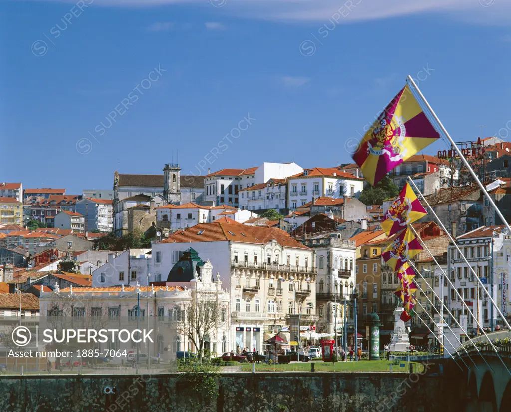 Portugal, Beira Litoral, Coimbra, Town View from Ponte Santa Clara