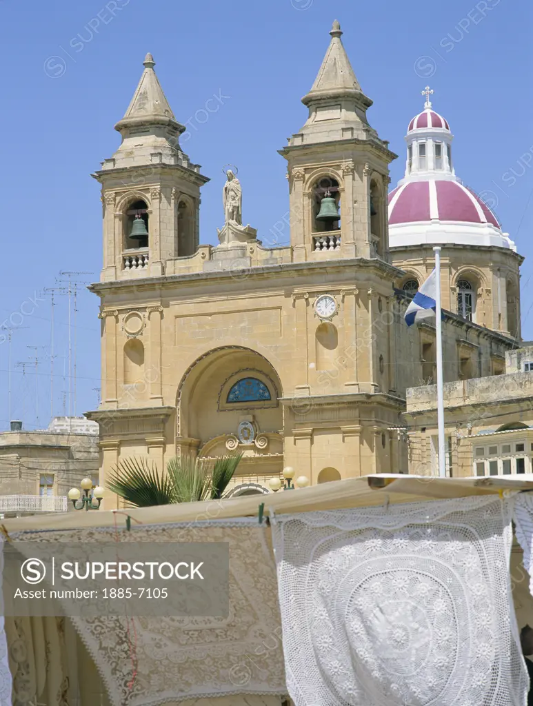 Maltese Islands, Malta, Marsaxlokk, View of Church