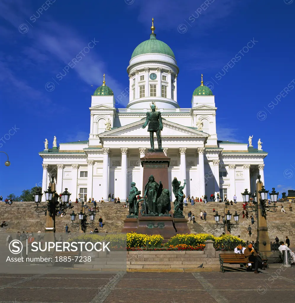 Finland, , Helsinki, Lutheran Cathedral and Senate Square