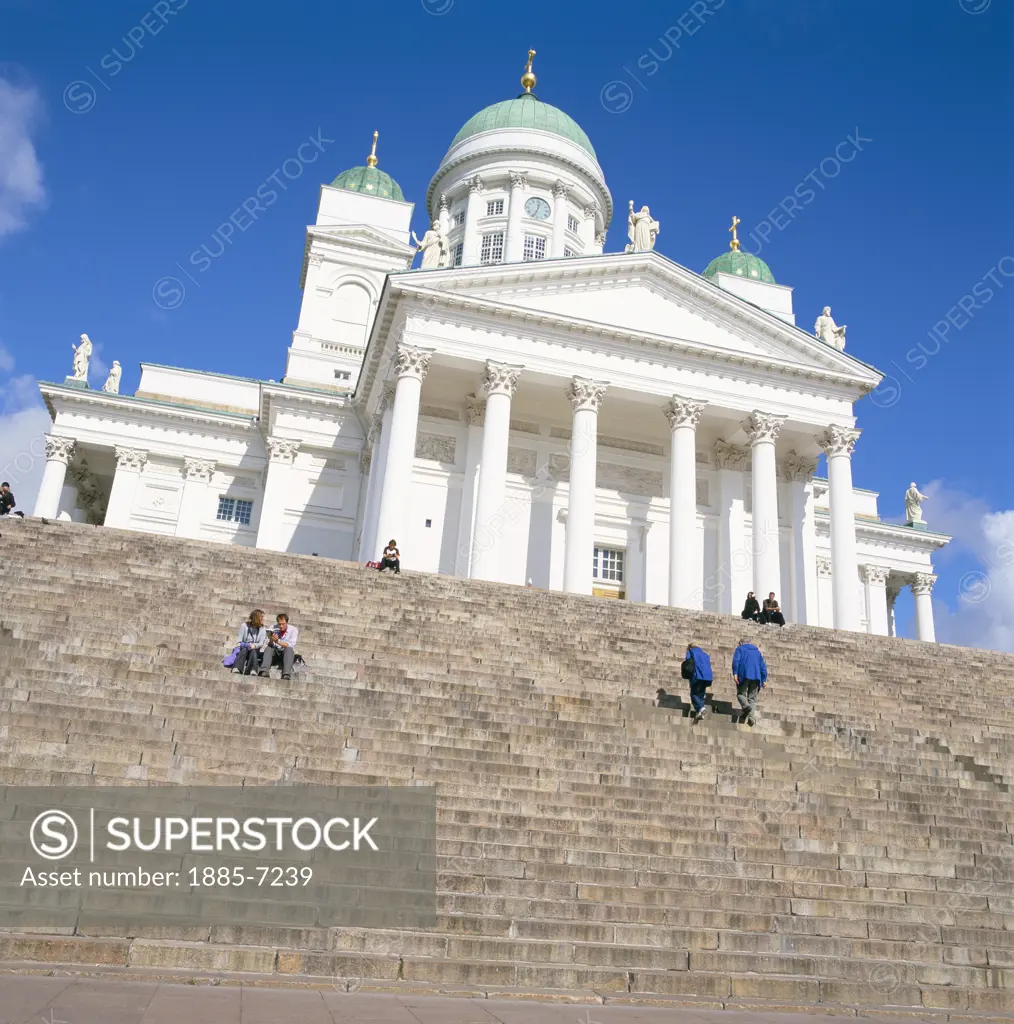 Finland, , Helsinki, Lutheran Cathedral and Steps