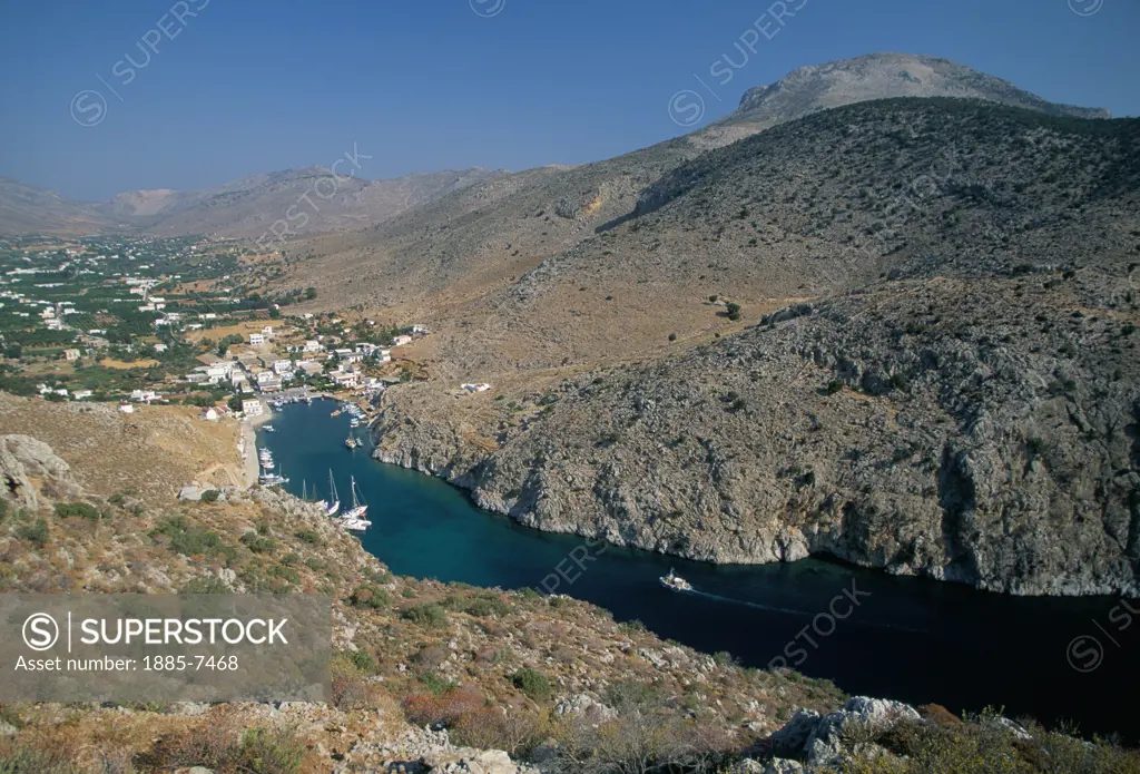 Greek Islands , Kalymnos Island, Vathi, Village in Valley