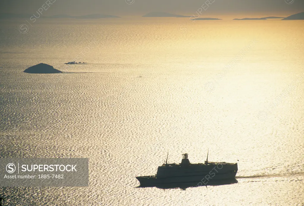 Greek Islands , Patmos Island, General, Ferry at Sunset
