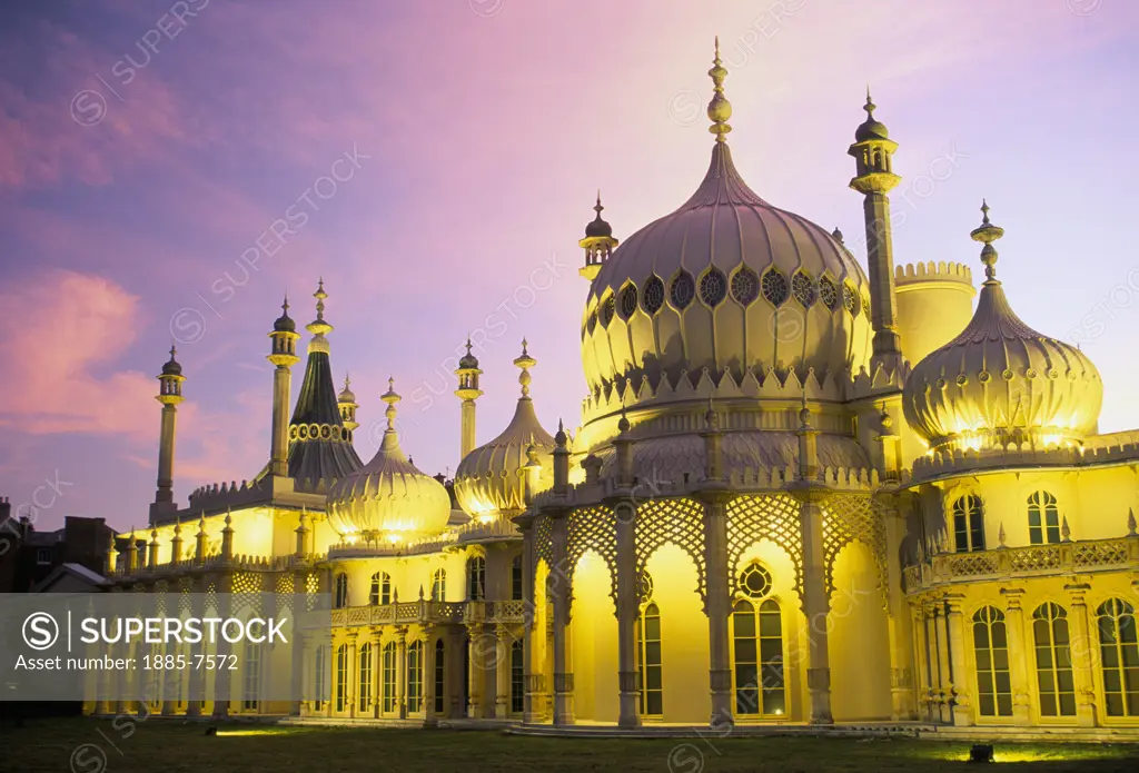 UK - England, East Sussex, Brighton, Royal Pavilion at Dusk