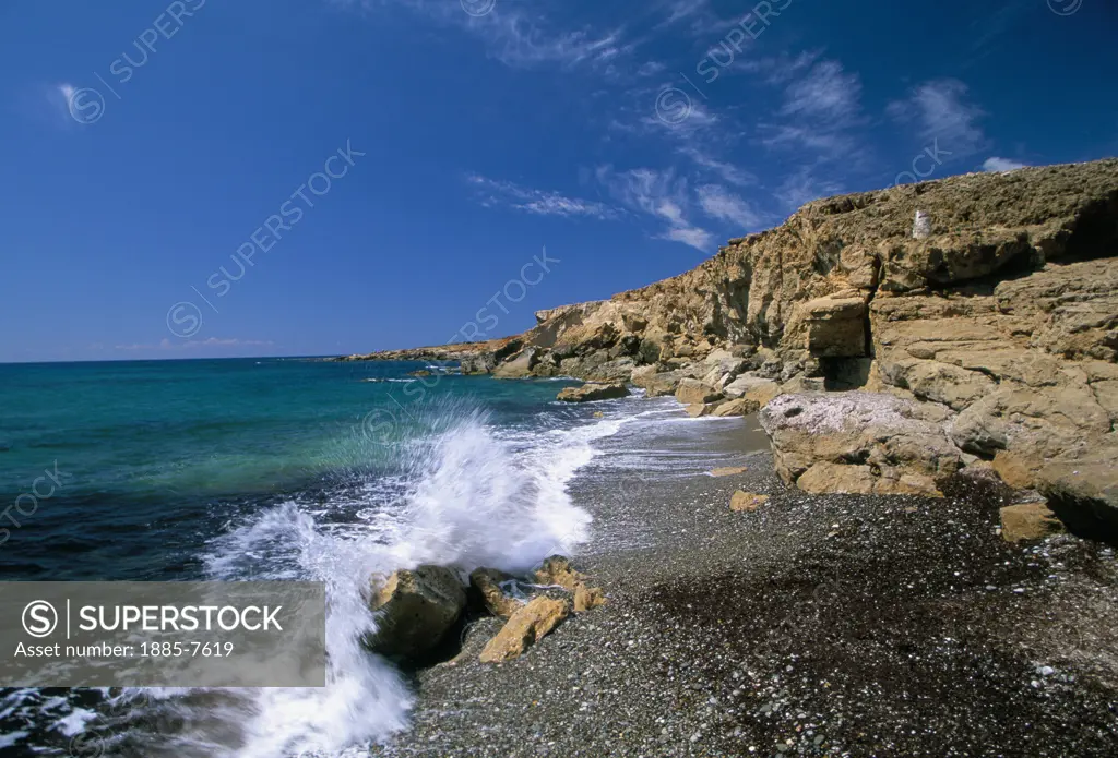 Cyprus, South , Cape Drepano, Coastline View