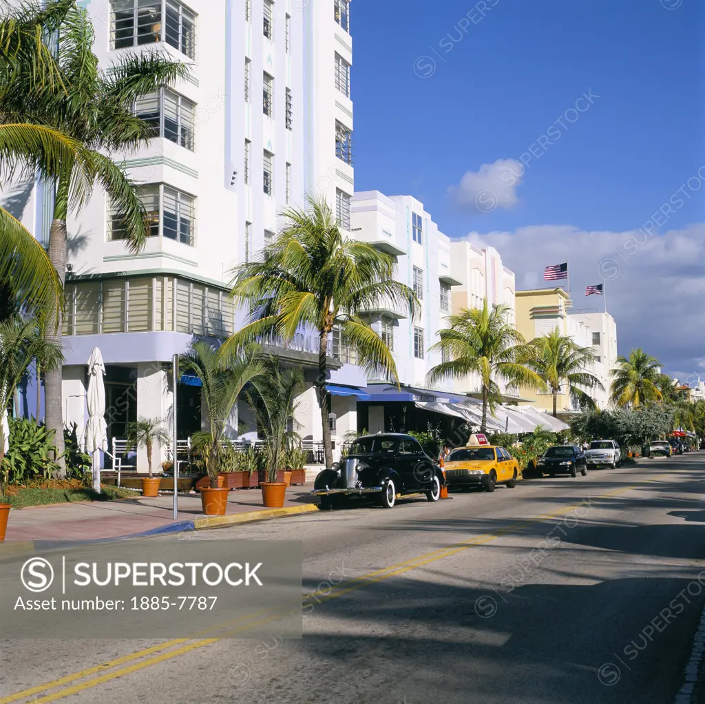 Usa, Florida, Miami Beach, Art Deco District - Hotels on Ocean Drive