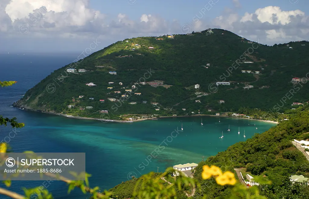 CARIBBEAN, Tortola , CANE GARDEN BAY, OVERVIEW OF BAY