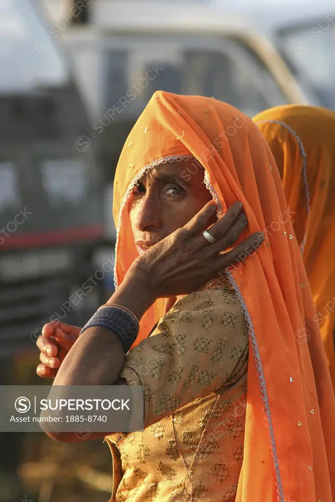 India, Rajasthan, General - people, Portrait of a Rajasthani woman.