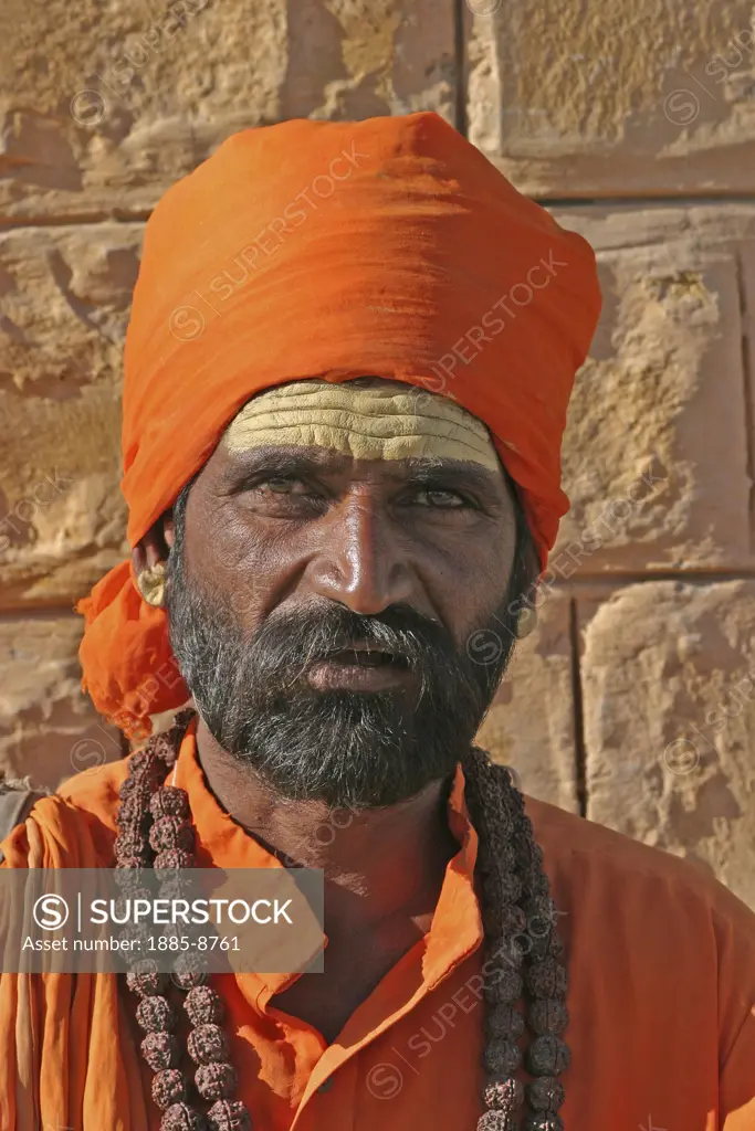 India, Rajasthan, General - people, Portrait of a Sadhu - holy man