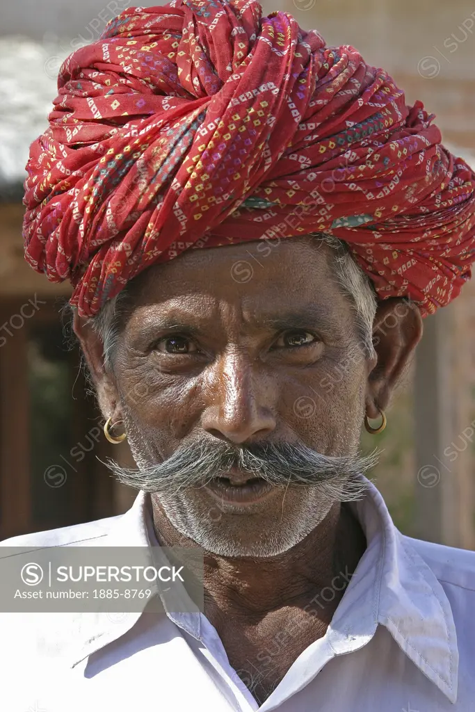 India, Rajasthan, General - people, Portrait of a Rajasthani man