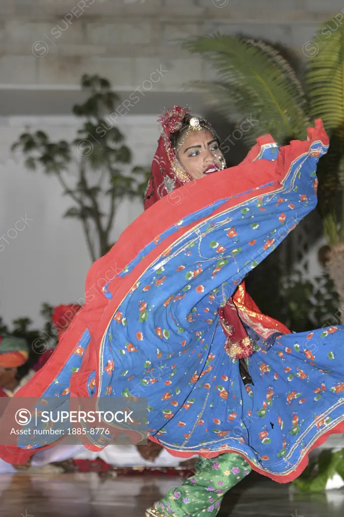 India, Rajasthan, , General - people, Traditional Rajasthani dancer