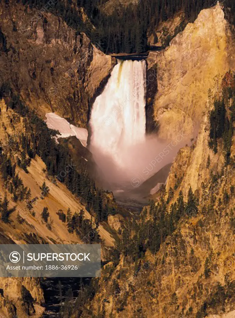 The Lower Falls of the Yellowstone River and the Grand Canyon of the Yellowstone, Yellowstone National Park, Wyoming, USA
