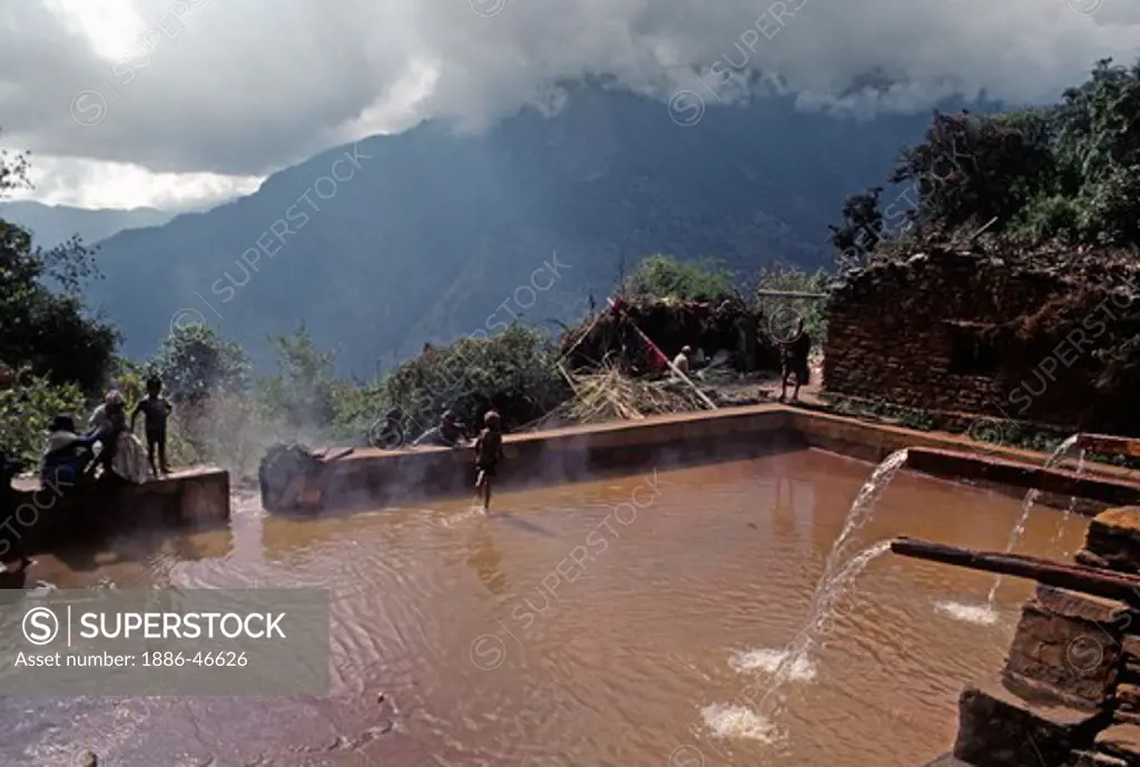 Tato Pani (mineral baths or hot springs thought to have healing powers) in the GANESH HIMAL - NEPAL
