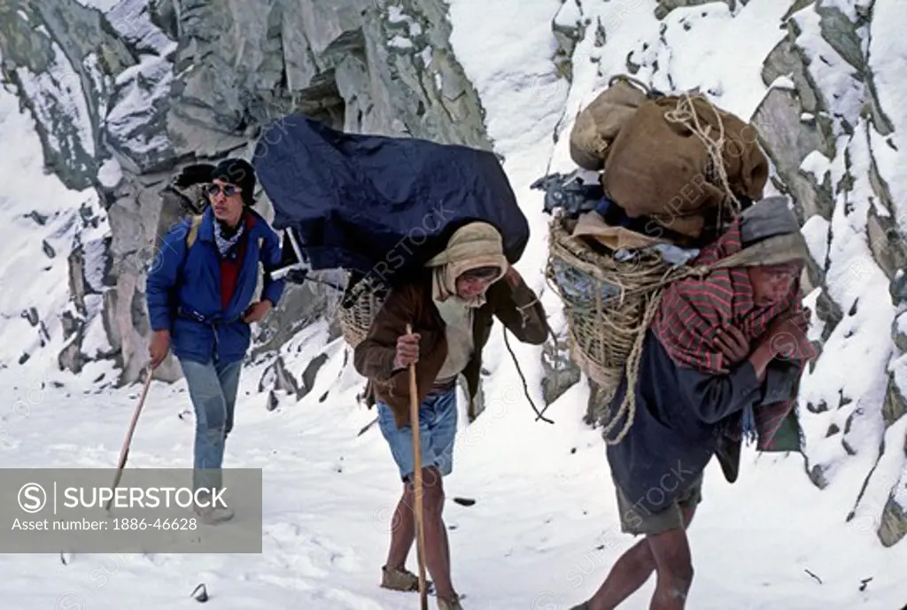 Yeshi my Sirdar (head  Sherpa) & porters in the GANESH HIMAL - NEPAL