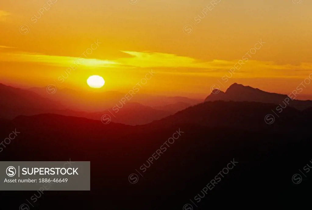 Sunset over the Tarai in the Ganesh Himal - NEPAL
