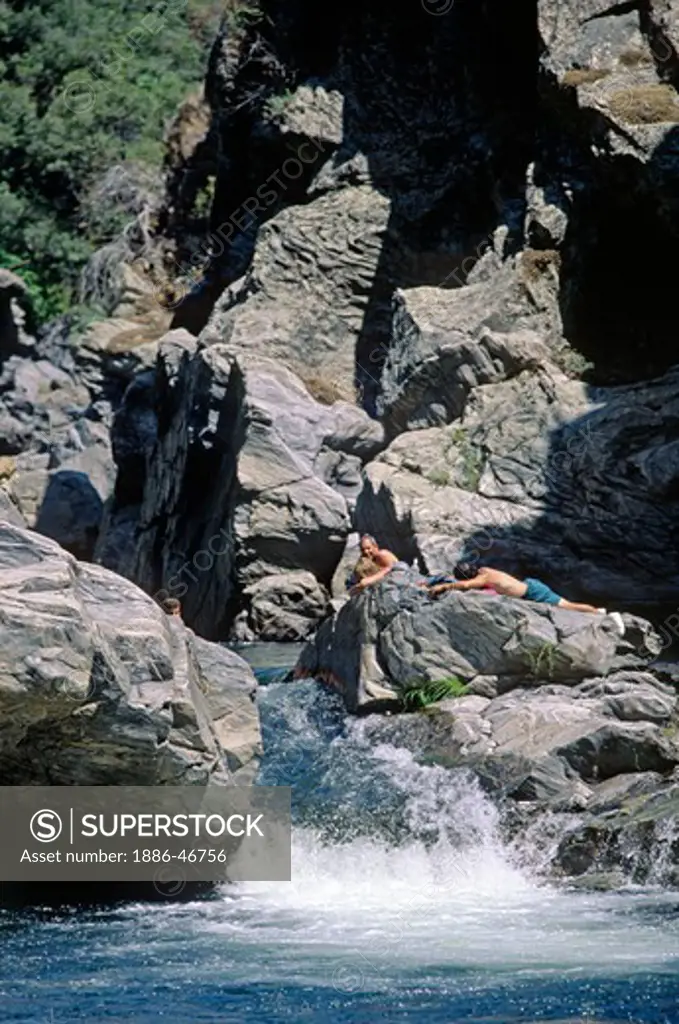 SWIMMING in the GORGE up a NORTH FORK of the wild & scenic TOULOMNE RIVER - SIERRA NEVADA, CALIFORNIA (MR)