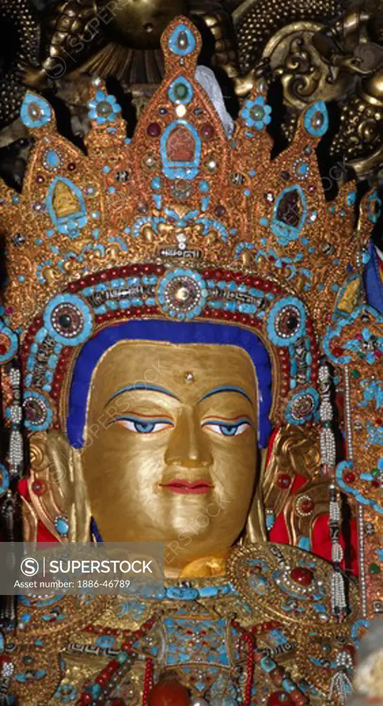 The 7th centURY JOWO SHAKYAMUNI, housed in the JOKHANG, brought by SONGTSEN GAMPO'S  CHINESE wife WEN CHENG - LHASA, TIBET