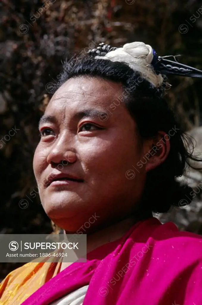 LUNDUP DORJE a BUDDHIST YOGI has been meditating in TIBETAN caves for 18 years - TERDROM NUNNERY, CENTRAL, TIBET