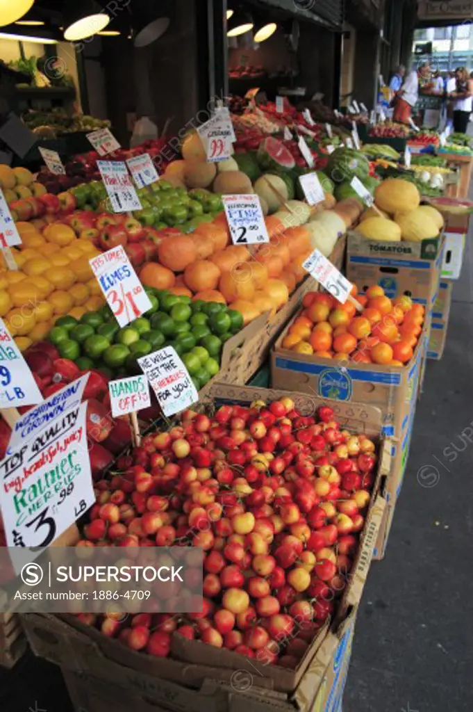 Vegetable fruit shop ; Seattle ; Washington ; U.S.A. United States of America