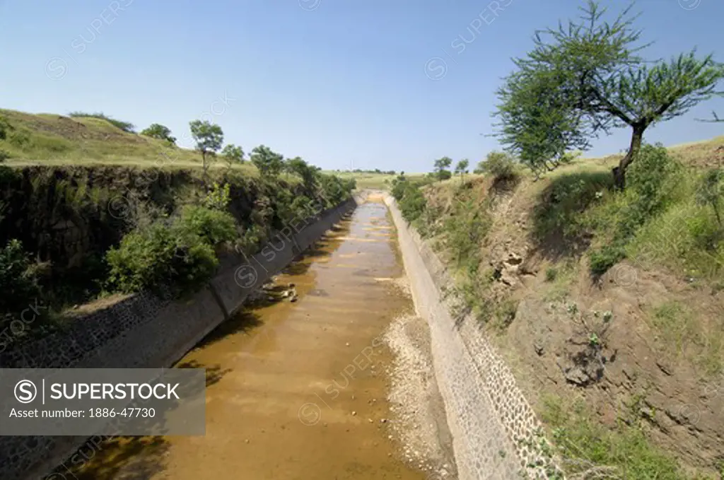 View of the Government Canal at Ralegan Siddhi near Pune ; Maharashtra ; India