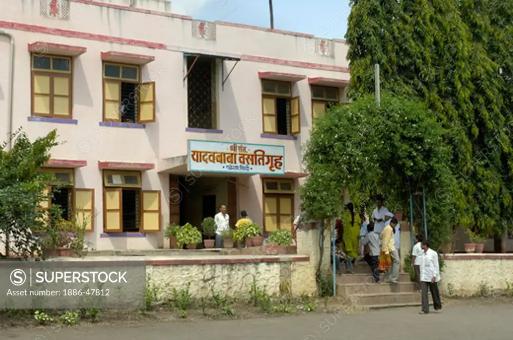 Hostel building at Ralegan Siddhi near Pune, Maharashtra, India