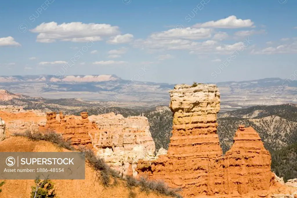 Hoodoos ;  pillar of rocks made by erosion at Bryce Canyon national park ;  U.S.A. United States of America