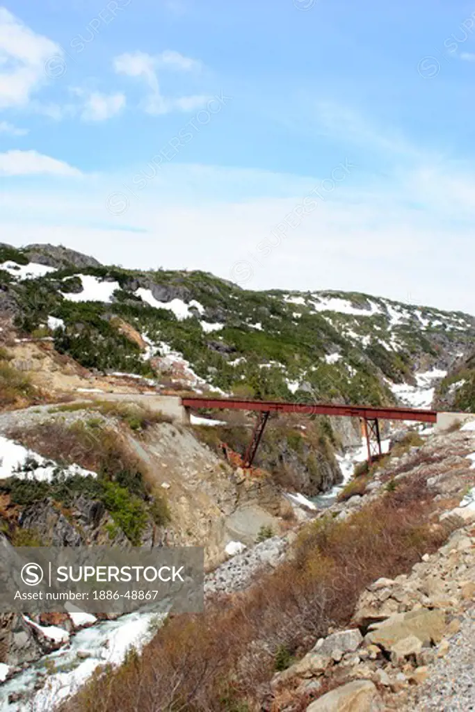 White pass and Yukon route narrow gauge railroad ; Skagway ; Alaska ; U.S.A. United States of America