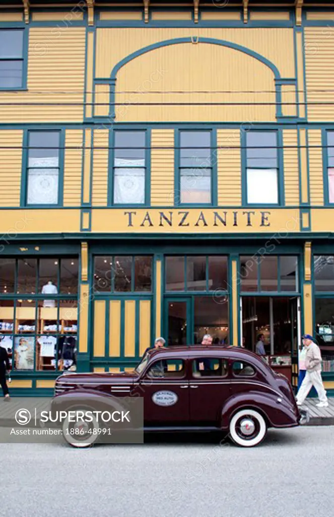 A Chevrolet car in downtown street ; Skagway ; Alaska ; U.S.A. United States of America