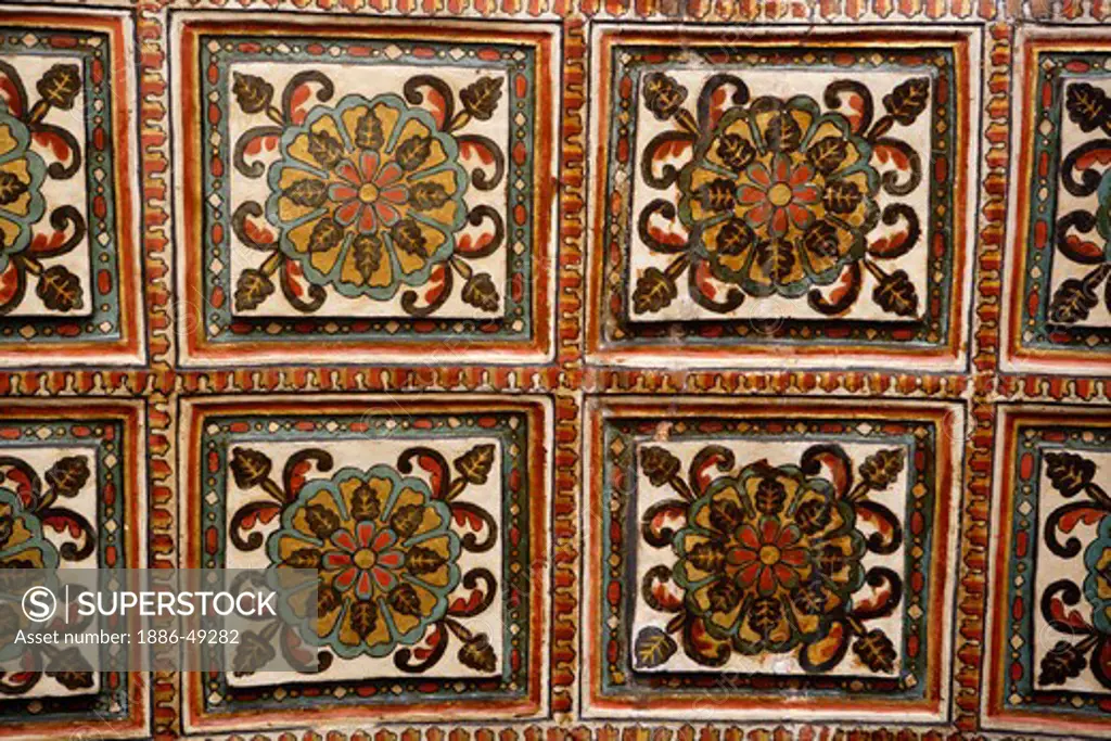 Decorative Medallions Fresco Details; Church Of St. Francis Of Assisi ; Built In 1521 A.D.; UNESCO World Heritage Site ; Old Goa ; Velha Goa ; India