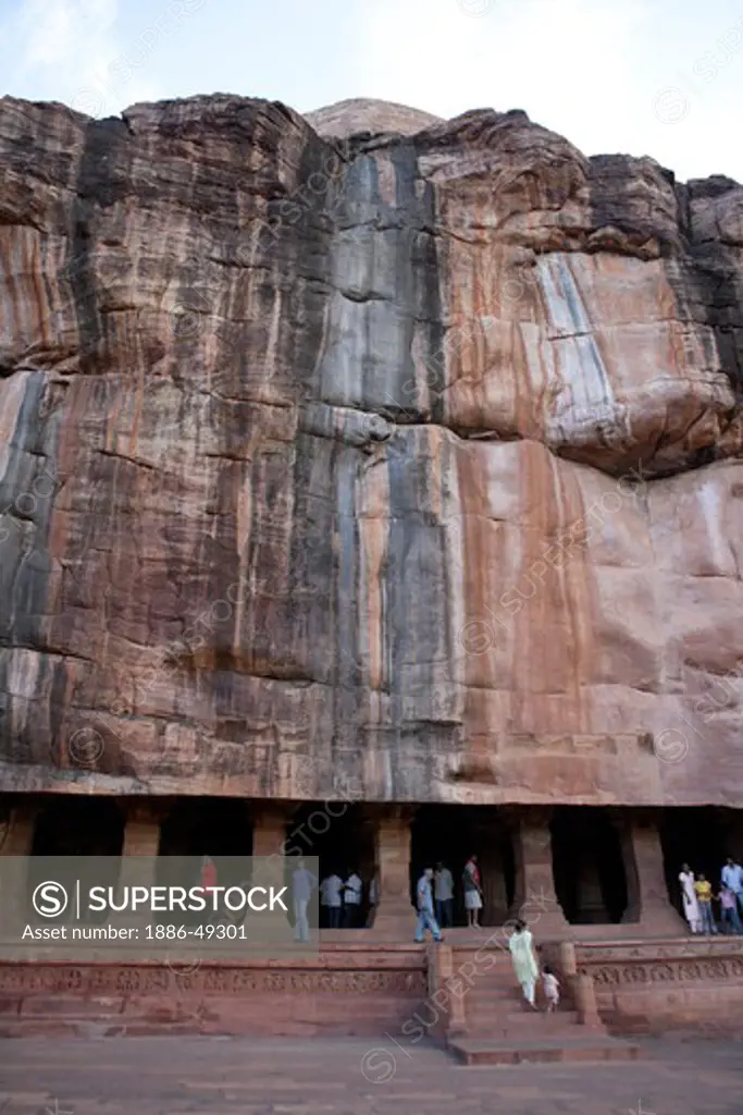 Badami ; Chalukya ; Cave 3 ; (575 A.D. - 585 A.D).;Dedicated To Vishnu ; UNESCO World Heritage Site ; Rock Cut Cave Temple ; District Bagalkot; State Karnataka ; Deccan Plateau ; India