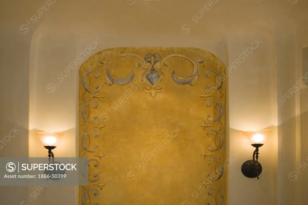 Interior LIGHT FIXTURES and hand painted display area - CALIFORNIA LUXURY HOME