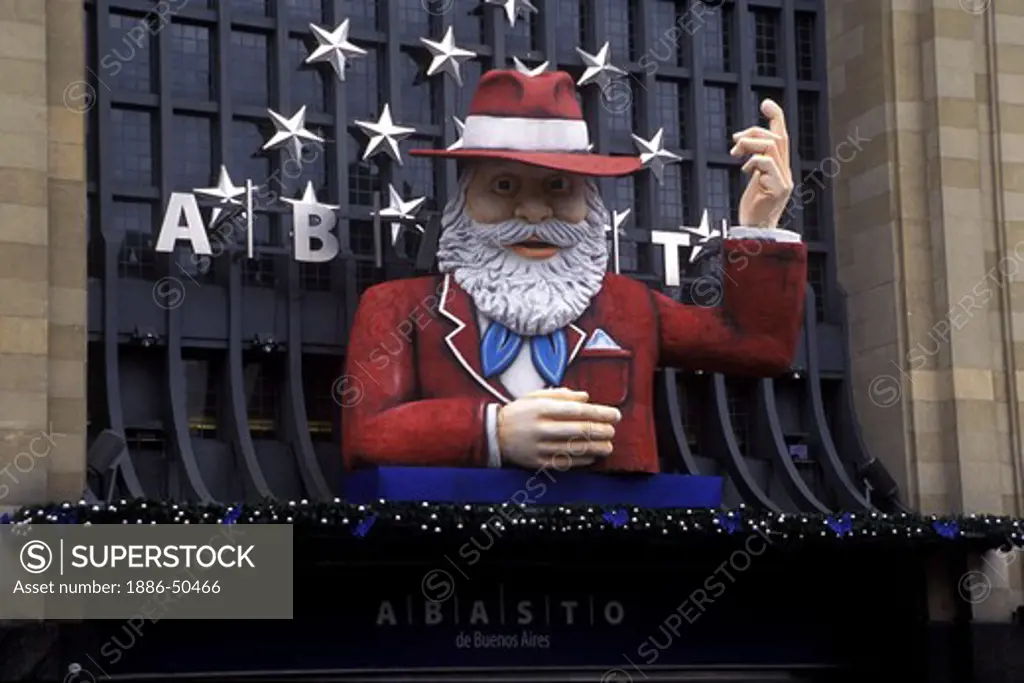 SANTA CLAUS welcomes shoppers into a MALL - BUENOS AIRES, ARGENTINA
