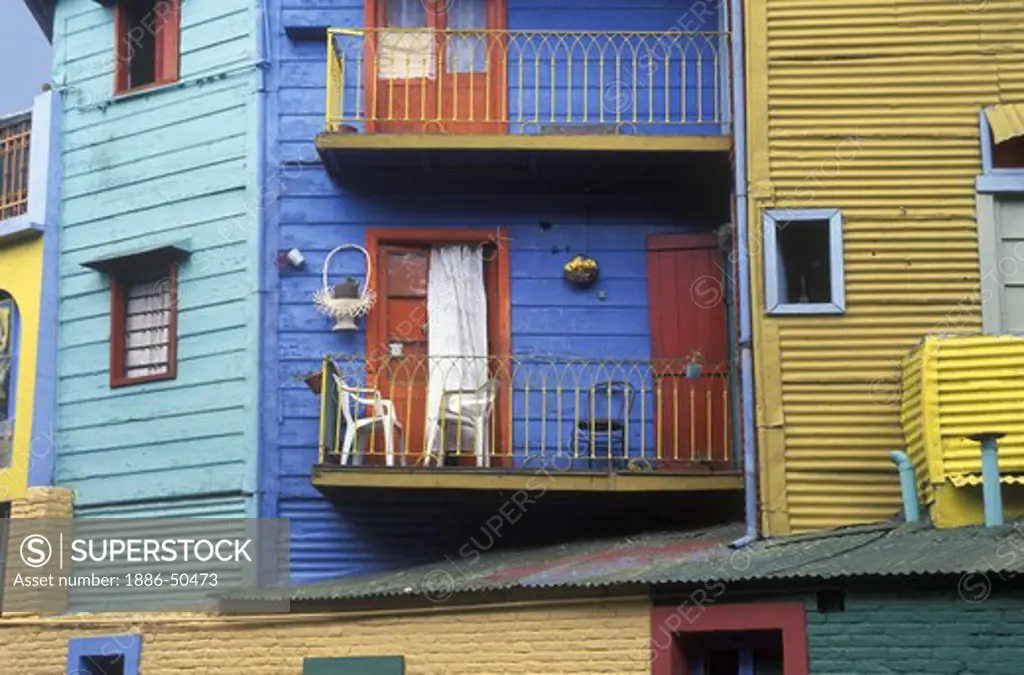 MULTICOLORED HOUSES define the ITALIAN IMMIGRANT neighborhood of LA BOCA - BUENOS AIRES, ARGENTINA