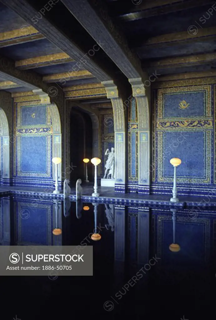 The beautifully tiled indoor pool at HEARST CASTLE, which was built by WILLIAM RANDOLPH HEARST & is open to the public.