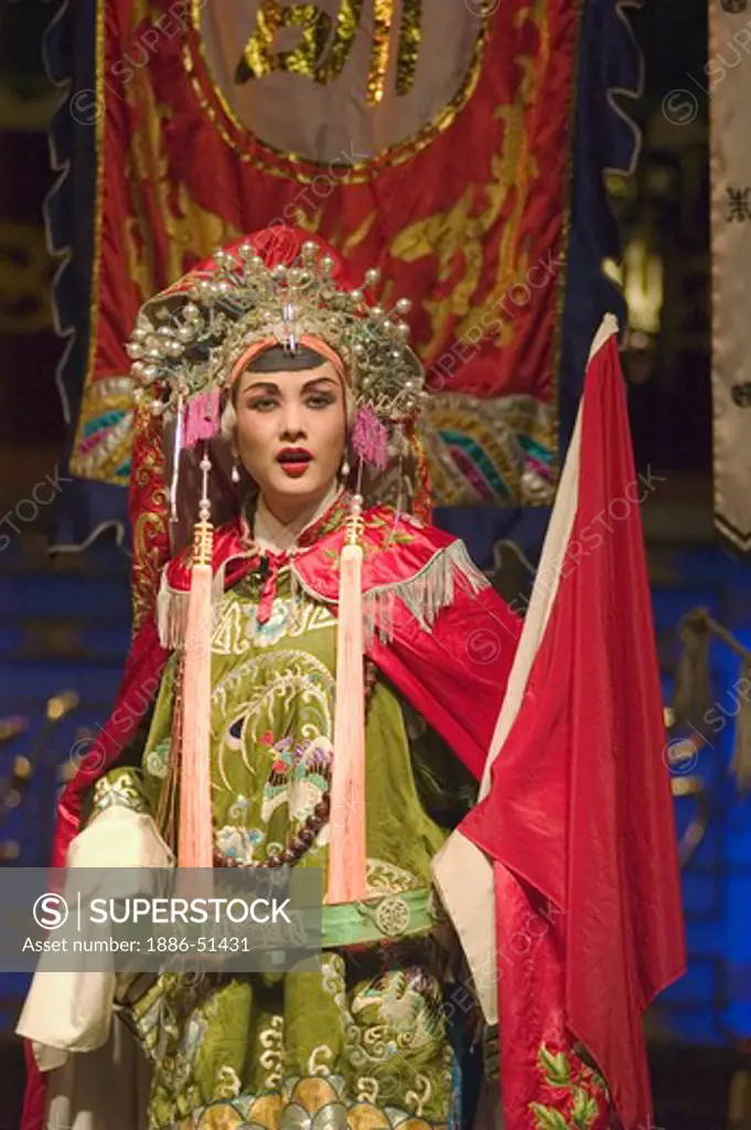 Female star sings at the Chinese Opera - Chengdu, China in Sichuan Province