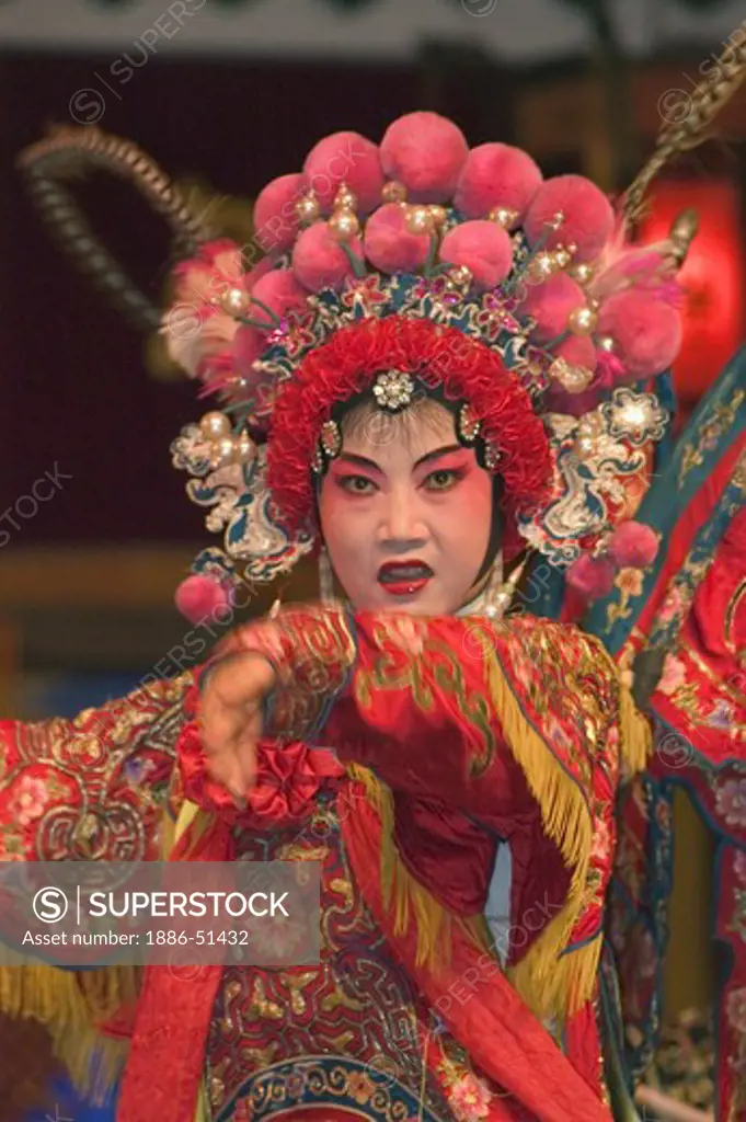 Female star sings at the Chinese Opera - Chengdu, China in Sichuan Province