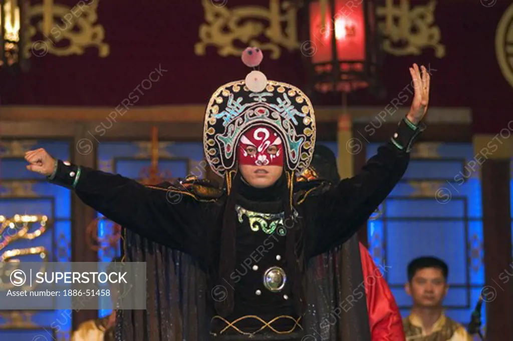 Chinese mask changing performer - Chengdu, China in Sichuan Province