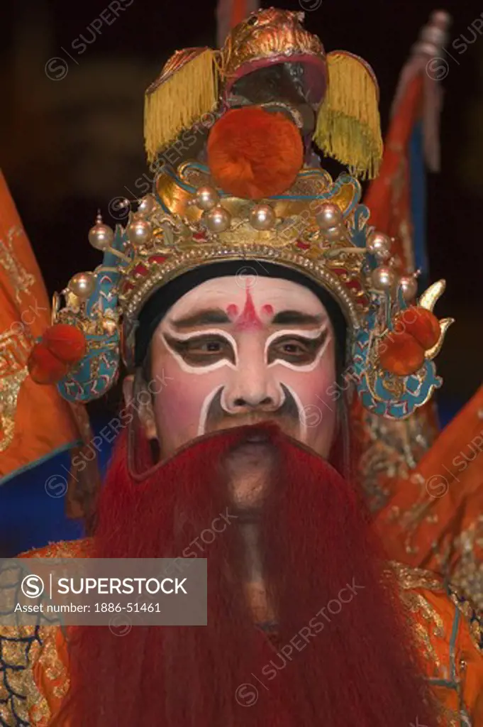 Male star in full costume at Chinese Opera - Chengdu, China in Sichuan Province