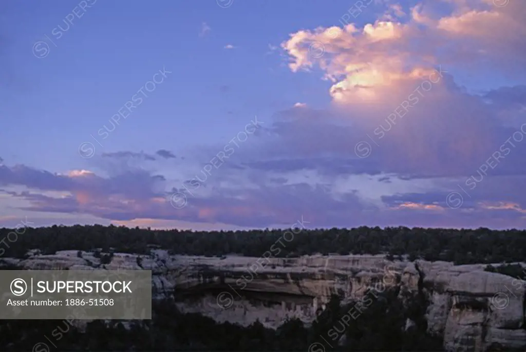 Sunset over the CLIFF PALACE  - MESA VERDE NP