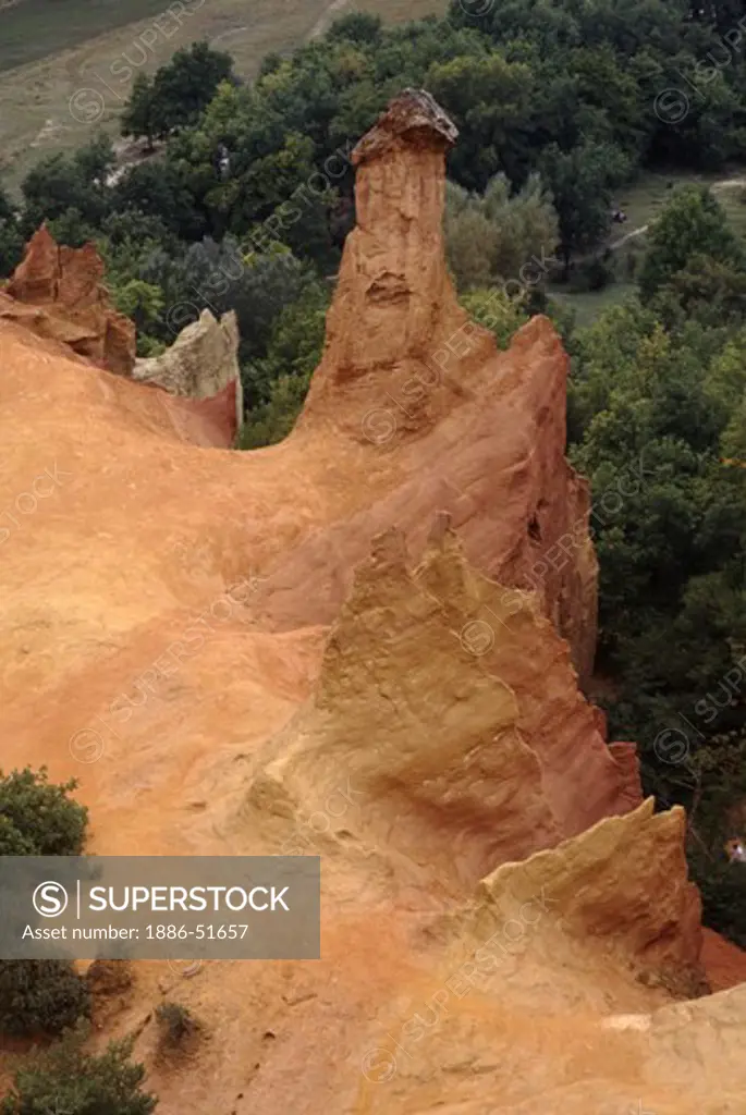 The many hued cliffs of the OCHRE QUARRIES - PROVENCE, FRANCE