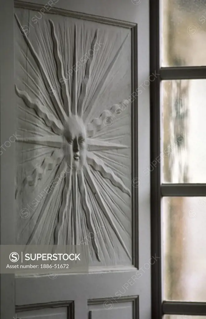 WINDOW DETAIL of SUN in CHAMBORD CASTLE - LOIRE VALLEY, FRANCE