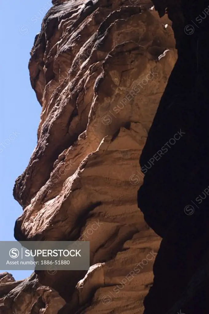 The slot canyon of BLACK TAIL CANYON NARROWS is made of TEPEATS SANDSTONE AND VISHNU SCHIST - GRAND CANYON NATIONAL PARK, ARIZONA