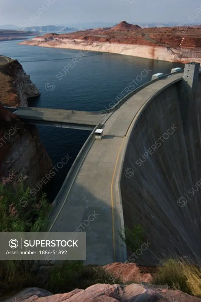 GLEN CANYON DAM, completed in 1966, dammed the Colorado River creating Lake Powell - ARIZONA