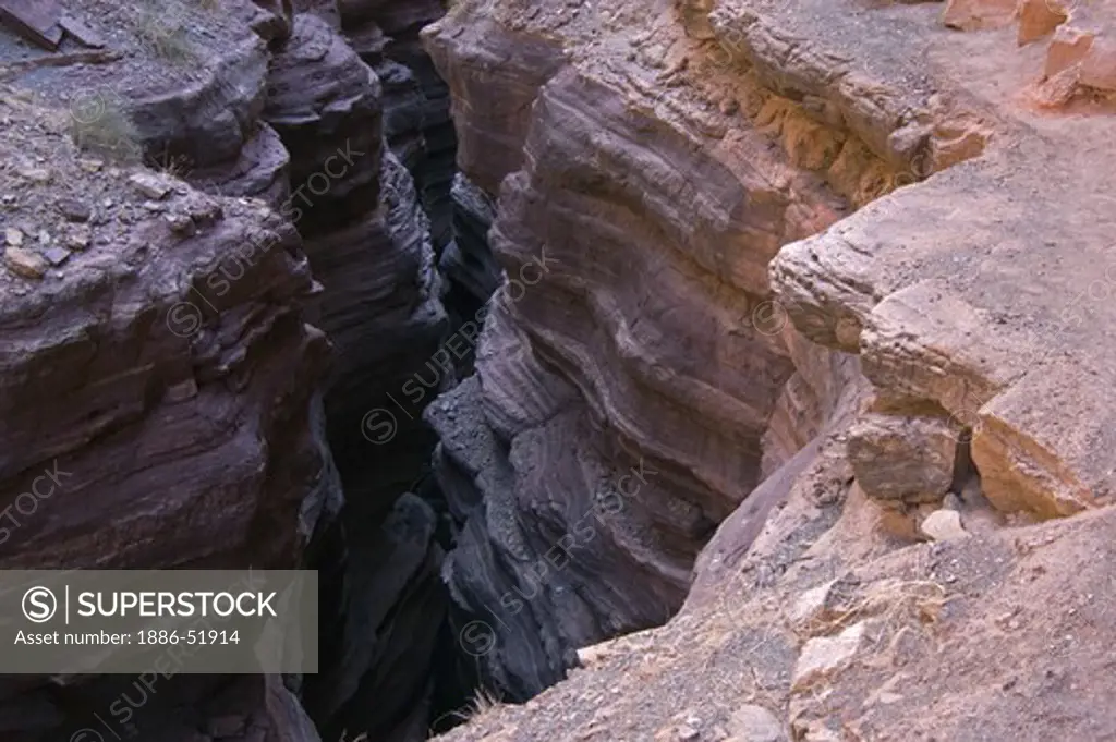 The Tapeats sandstone slot canyon of DEER CREEK at mile 136  - GRAND CANYON NATIONAL PARK, ARIZONA