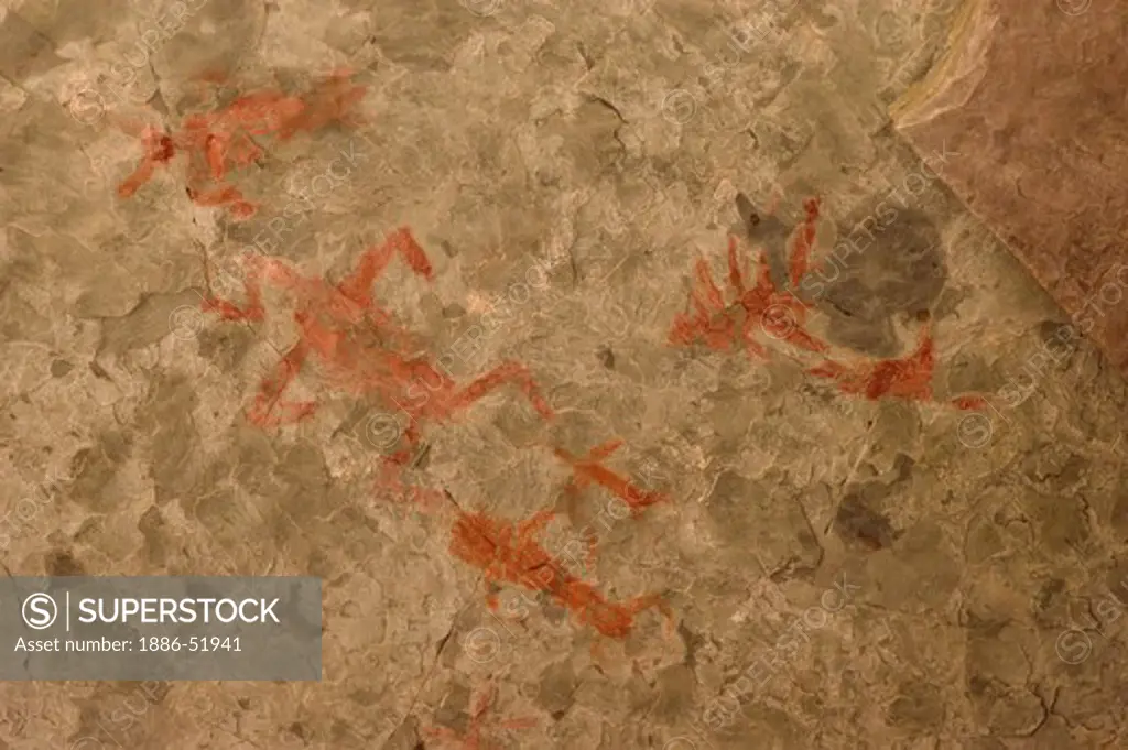 The WHITMORE PICTOGRAPHS are well preserved and a mile hike from the river at mile 187 - GRAND CANYON NATIONAL PARK, ARIZONA