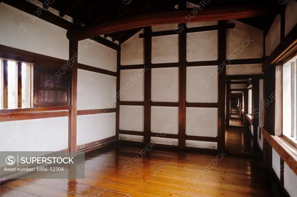 Interior room of HIMEJI CASTLE which was constructed from 1601-1609 by IKEDA TERUMASA - HIMEJI, JAPAN
