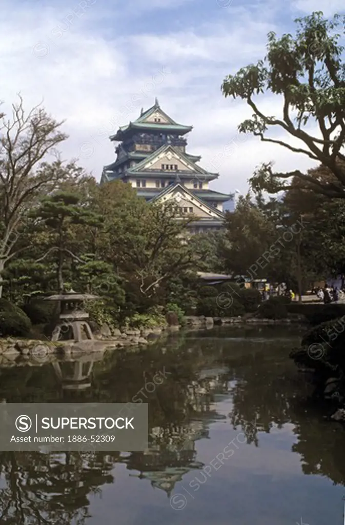 OSAKA CASTLE has been beautifully restored to the original (built by HIDEYOSHI TOYOTOMI in the 1580's)