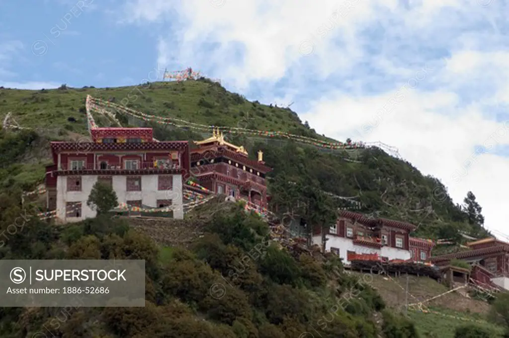Katok Dorjeden Monastery, first Nyingma Gompa founded in 1159 AD - Kham, (Eastern Tibet), Sichuan Province, China